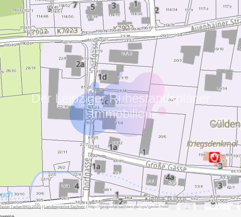 Flurkarte Dorfgasse 2-4-schon mit neuen Flurstücksbezeichnungen
